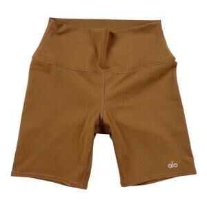 Alo Yoga High Waist 7" Biker Shorts Brown Size Small